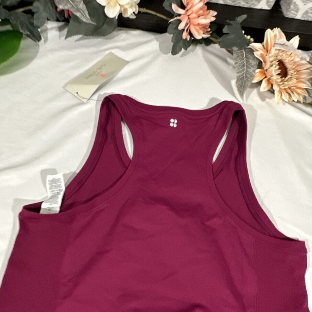 NWT Sweaty Betty [ Medium ] Athlete Seamless Workout Tank Top Amaranth Pink - Picture 11 of 12